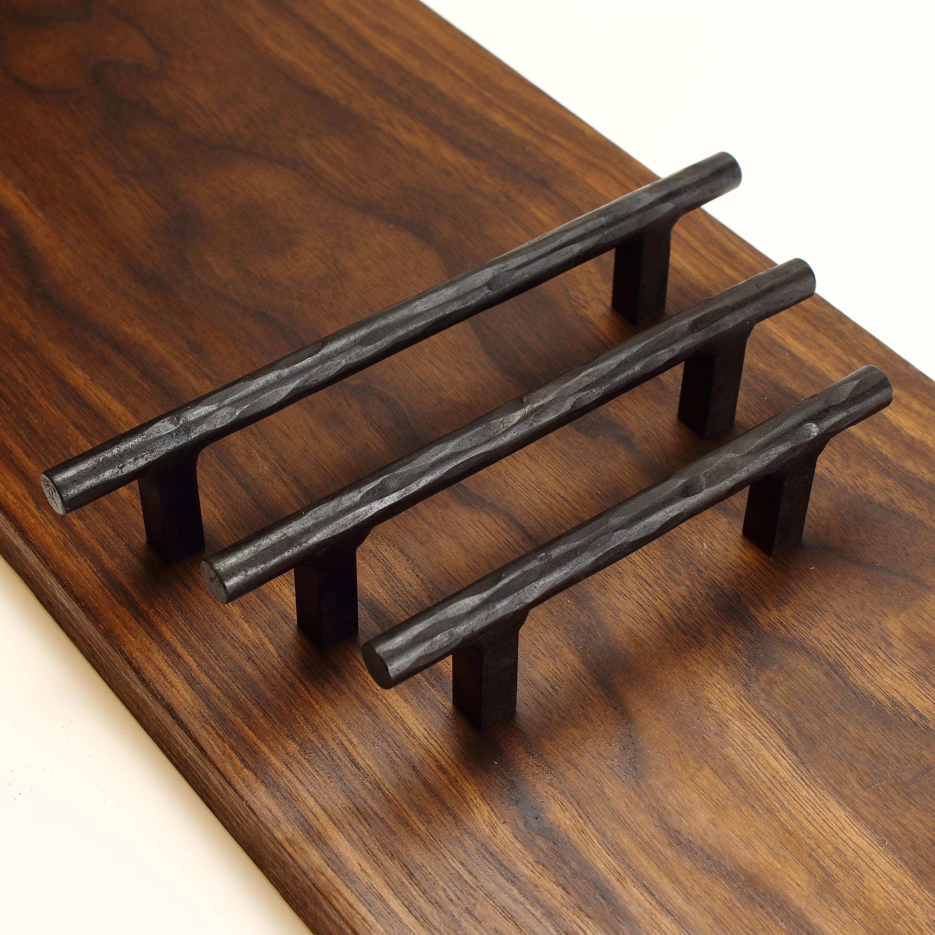 Hammered Round Stem Cabinet Pull - Blackened - Individual