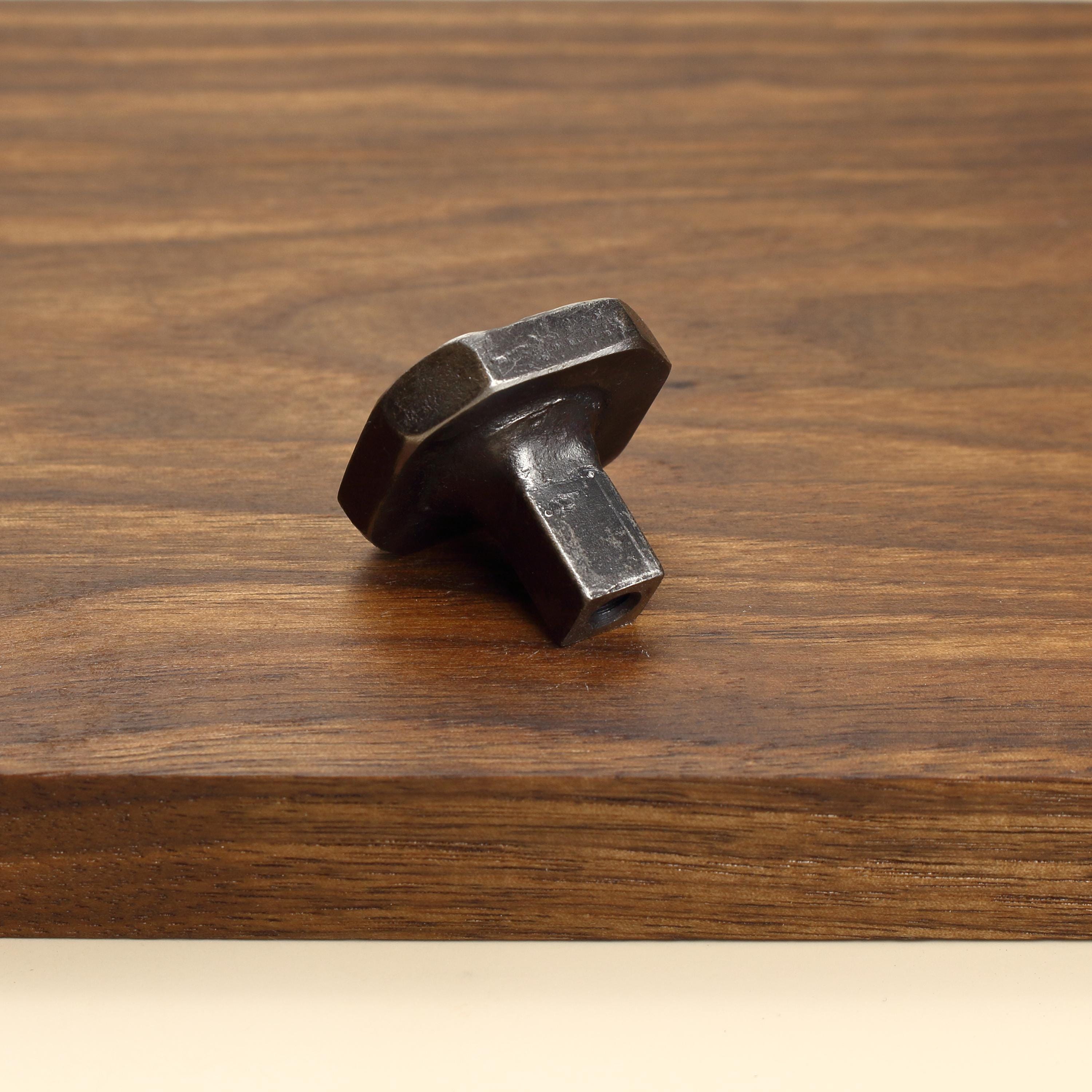 Octagon Stippled Knob - Brushed - Individual