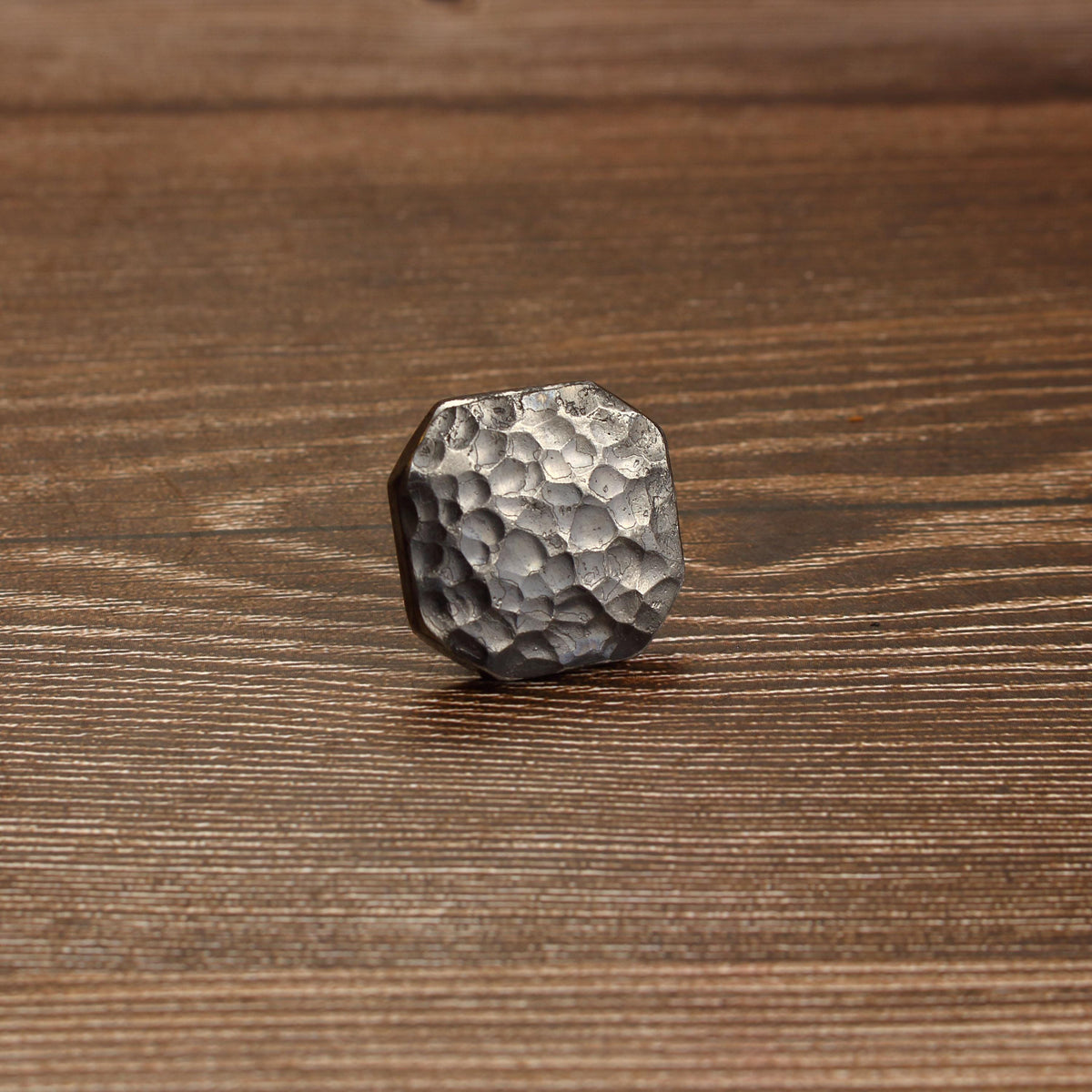 Octagon Stippled Knob - Brushed - Individual