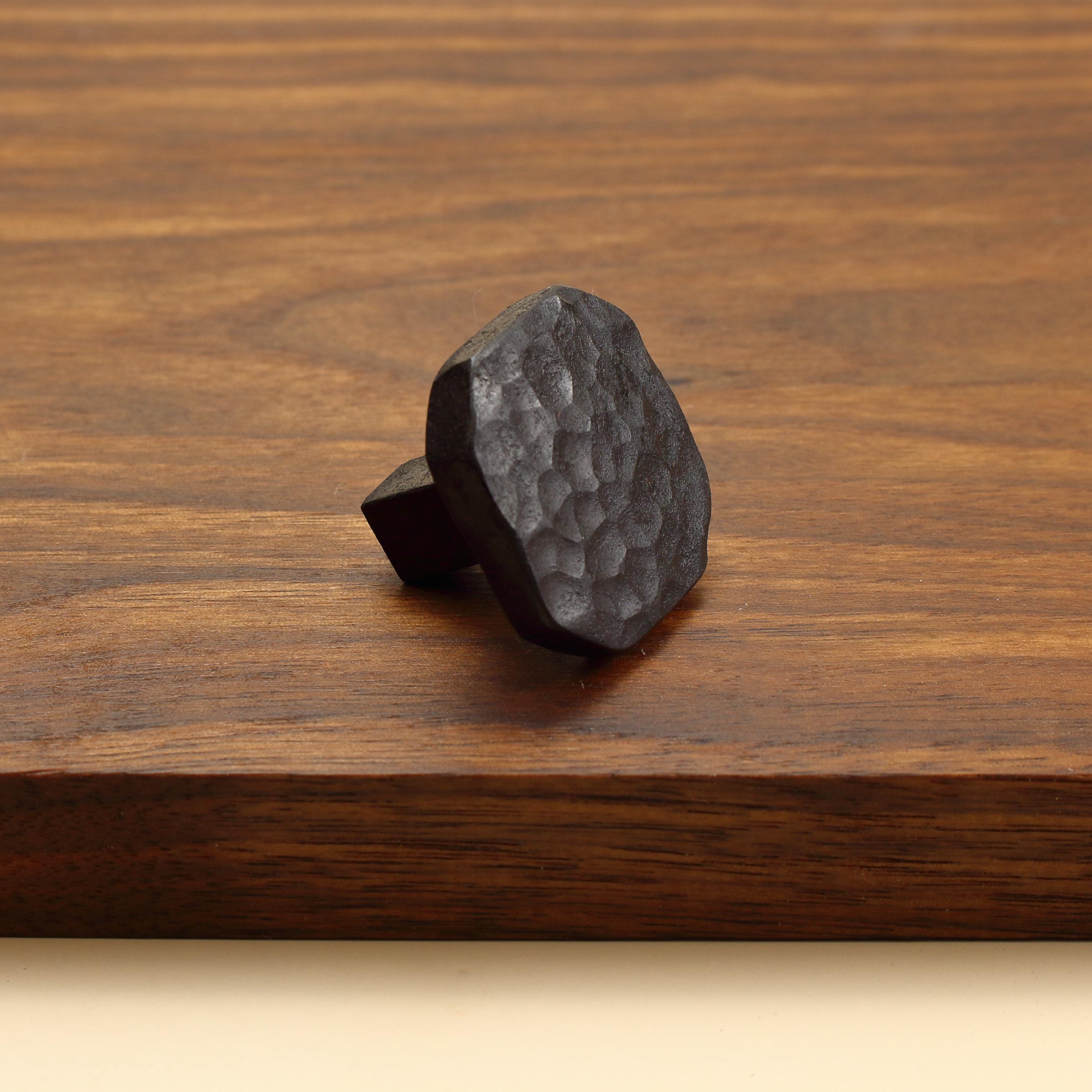 Octagon Stippled Knob - Blackened - Individual