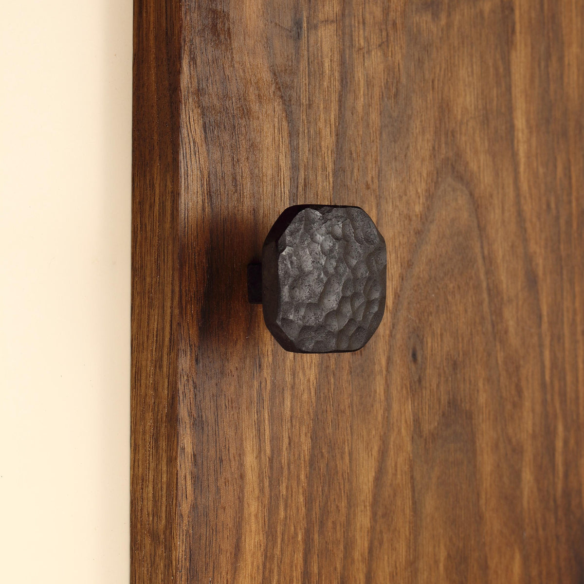 Octagon Stippled Knob - Blackened - Individual