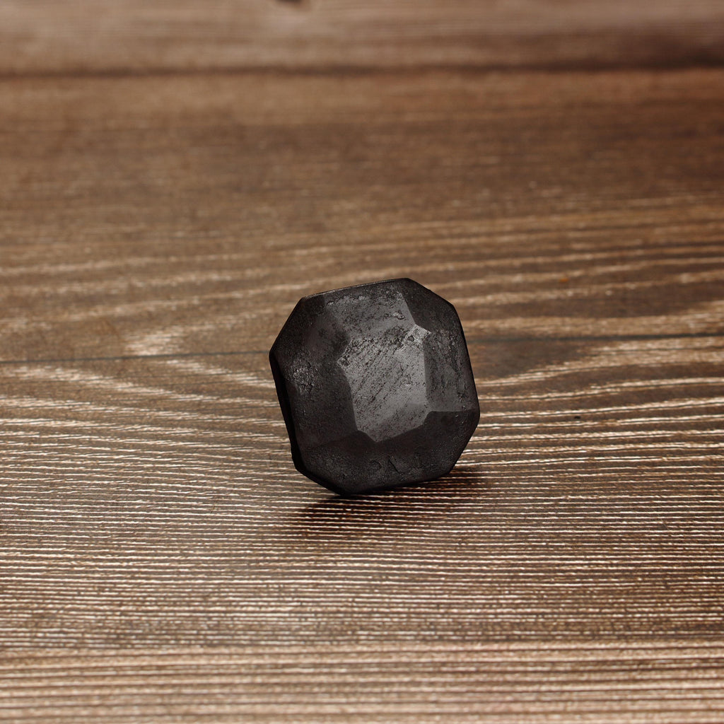 Octagon Hammered Knob - Blackened - Individual