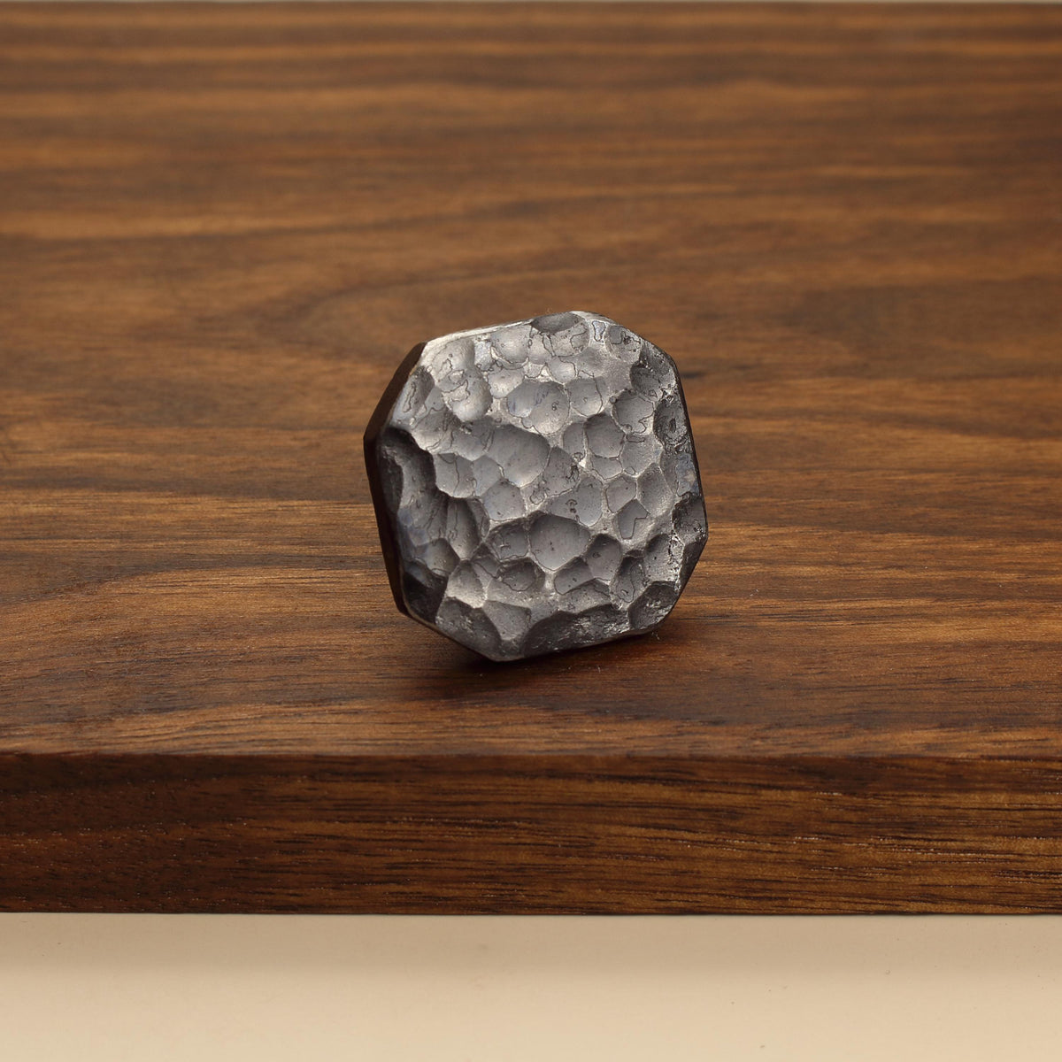 Octagon Stippled Knob - Brushed - Individual