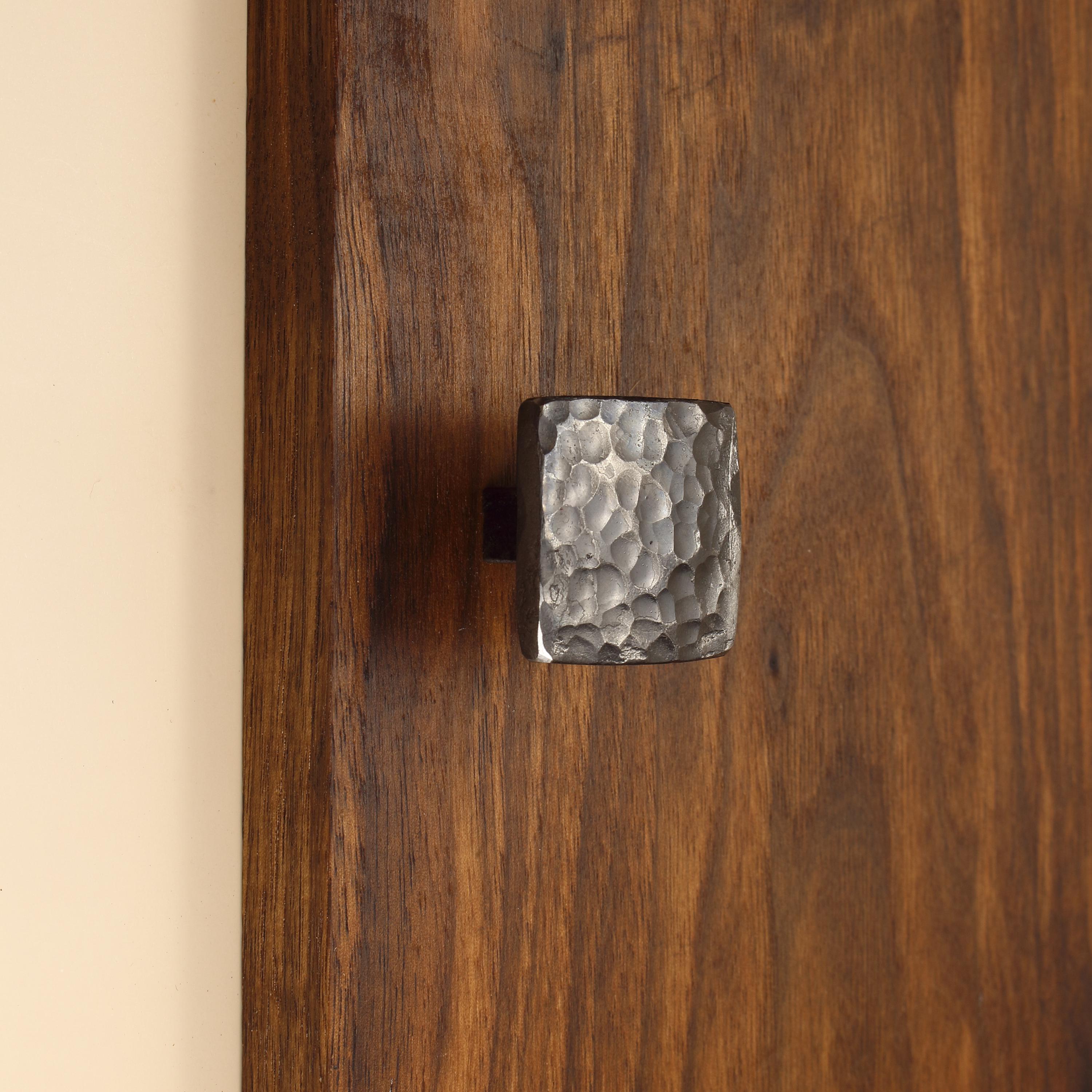 Square Stippled Knob - Brushed - Individual