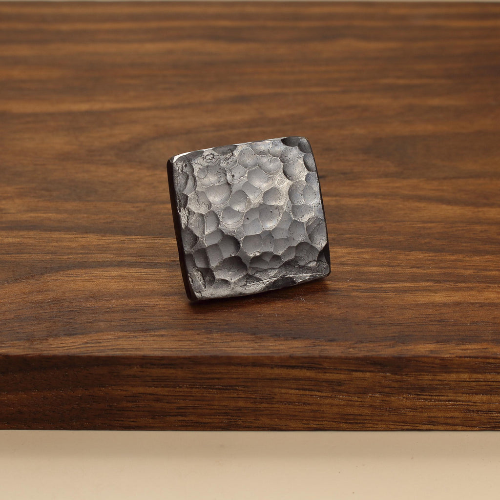 Square Stippled Knob - Brushed - Individual