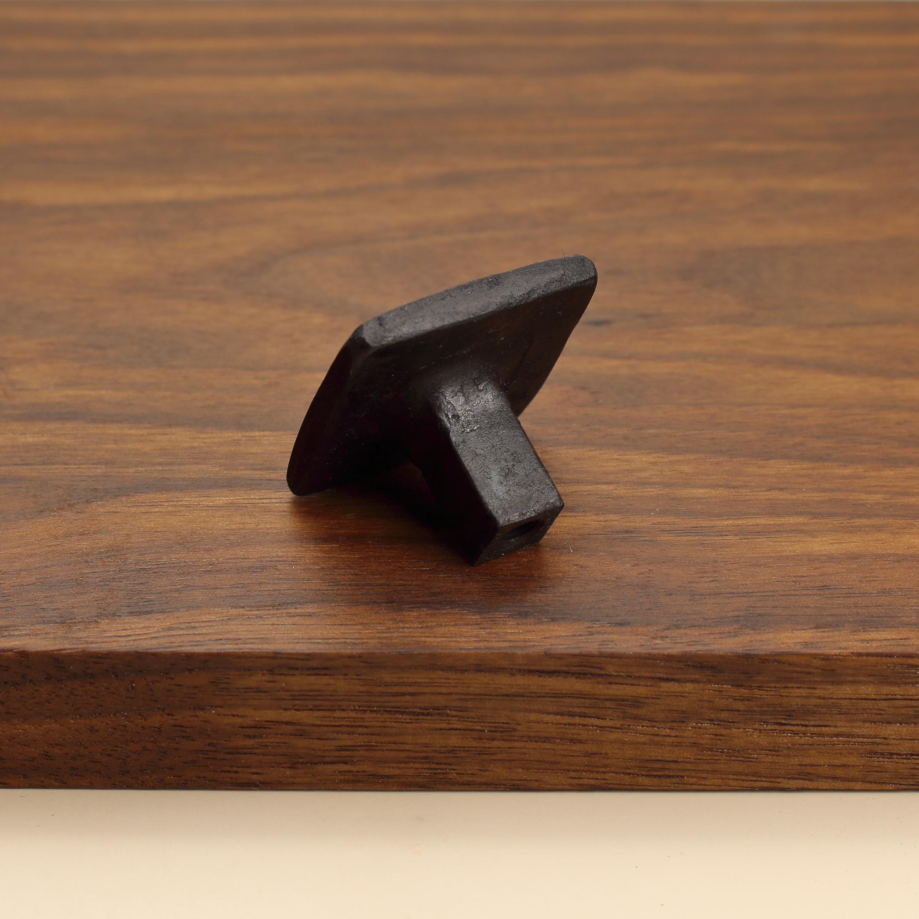 Square Hammered Knob - Blackened - Individual