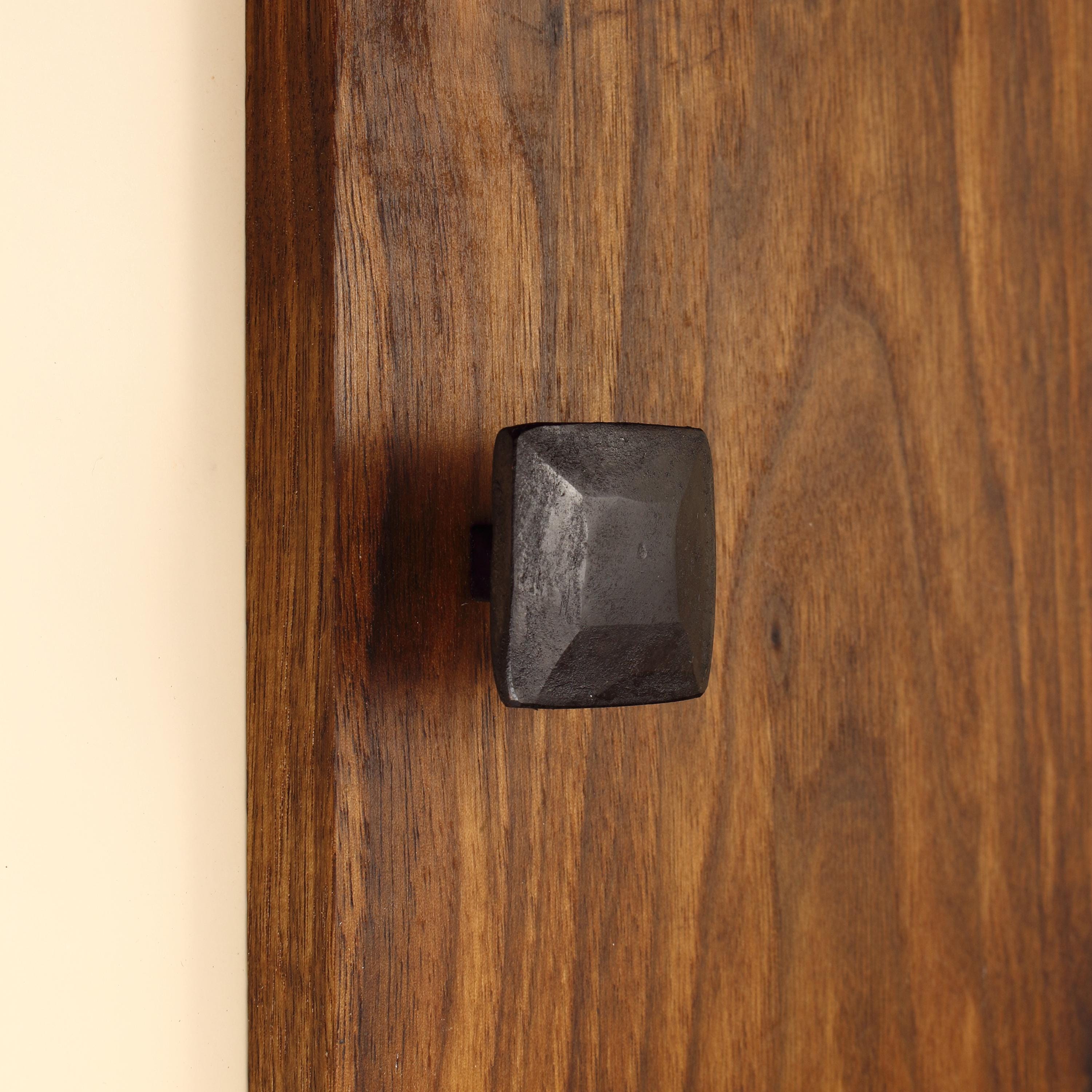 Square Hammered Knob - Blackened - Individual