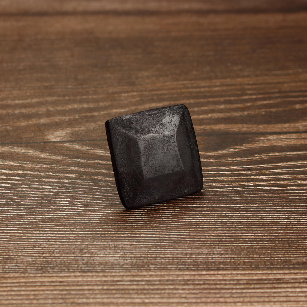 Square Hammered Knob - Blackened - Individual