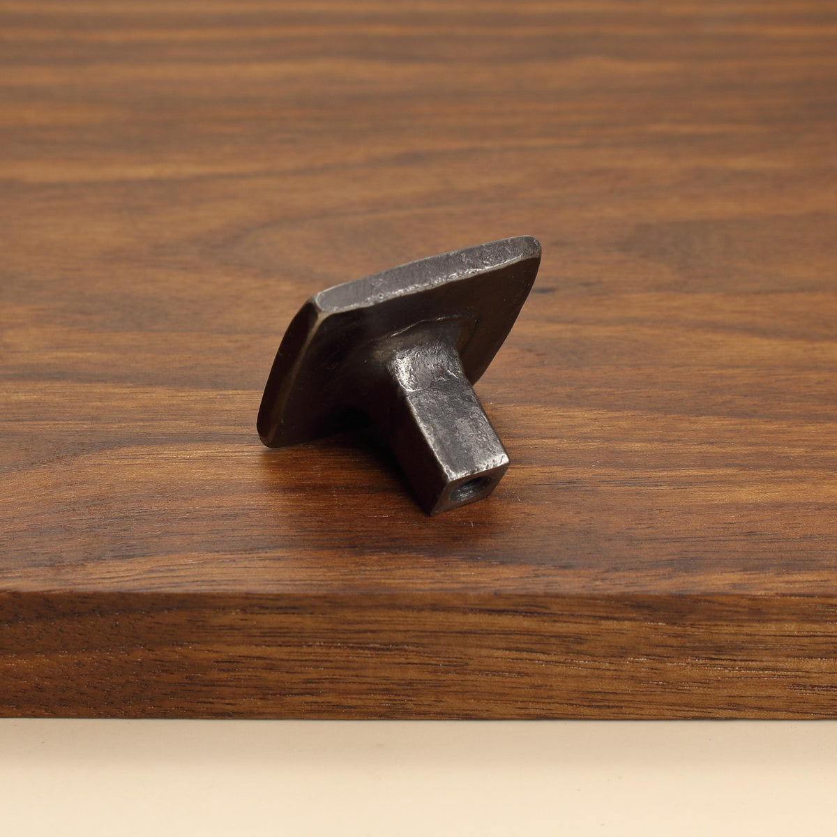 Square Hammered Knob - Brushed - Individual