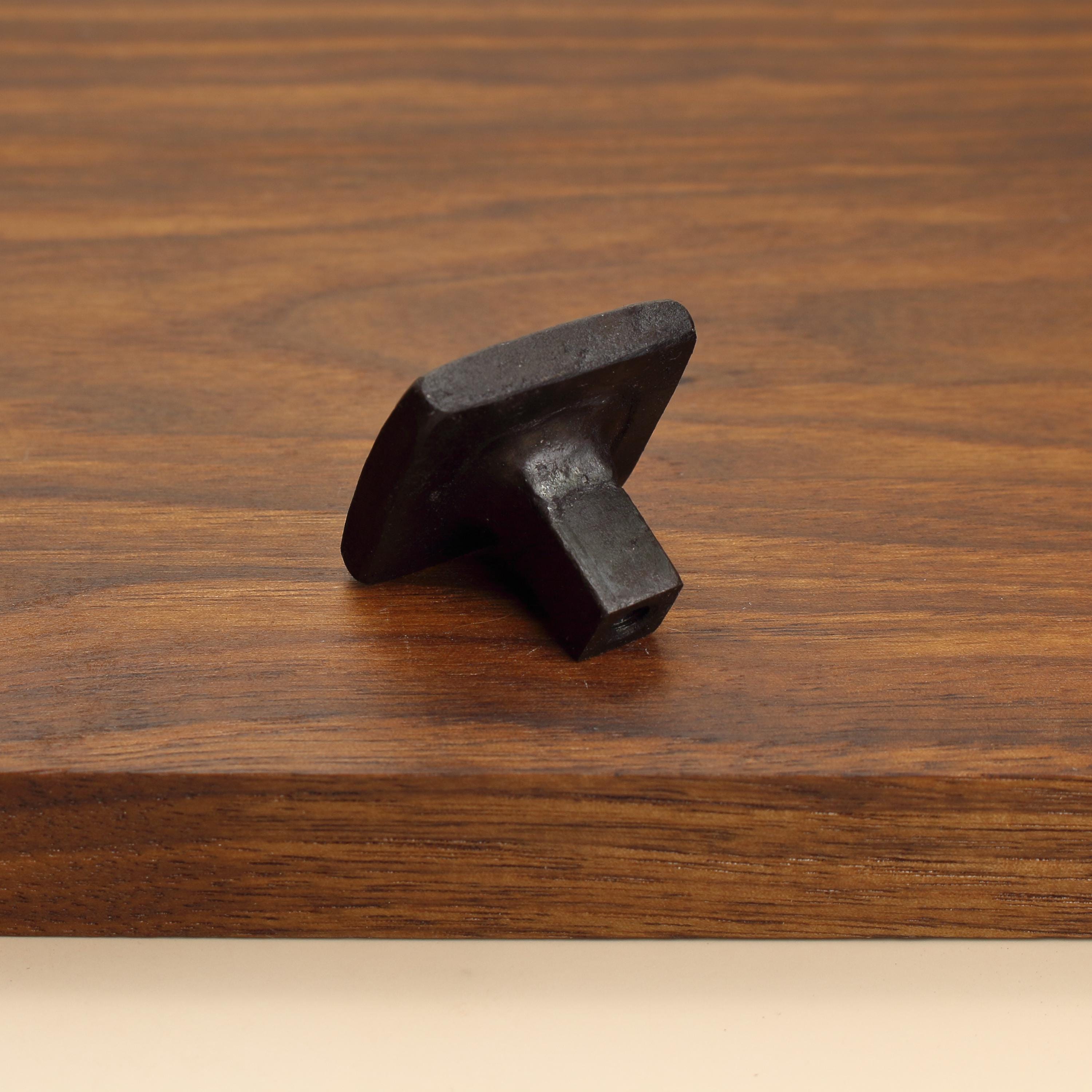 Square Stippled Knob - Blackened - Individual