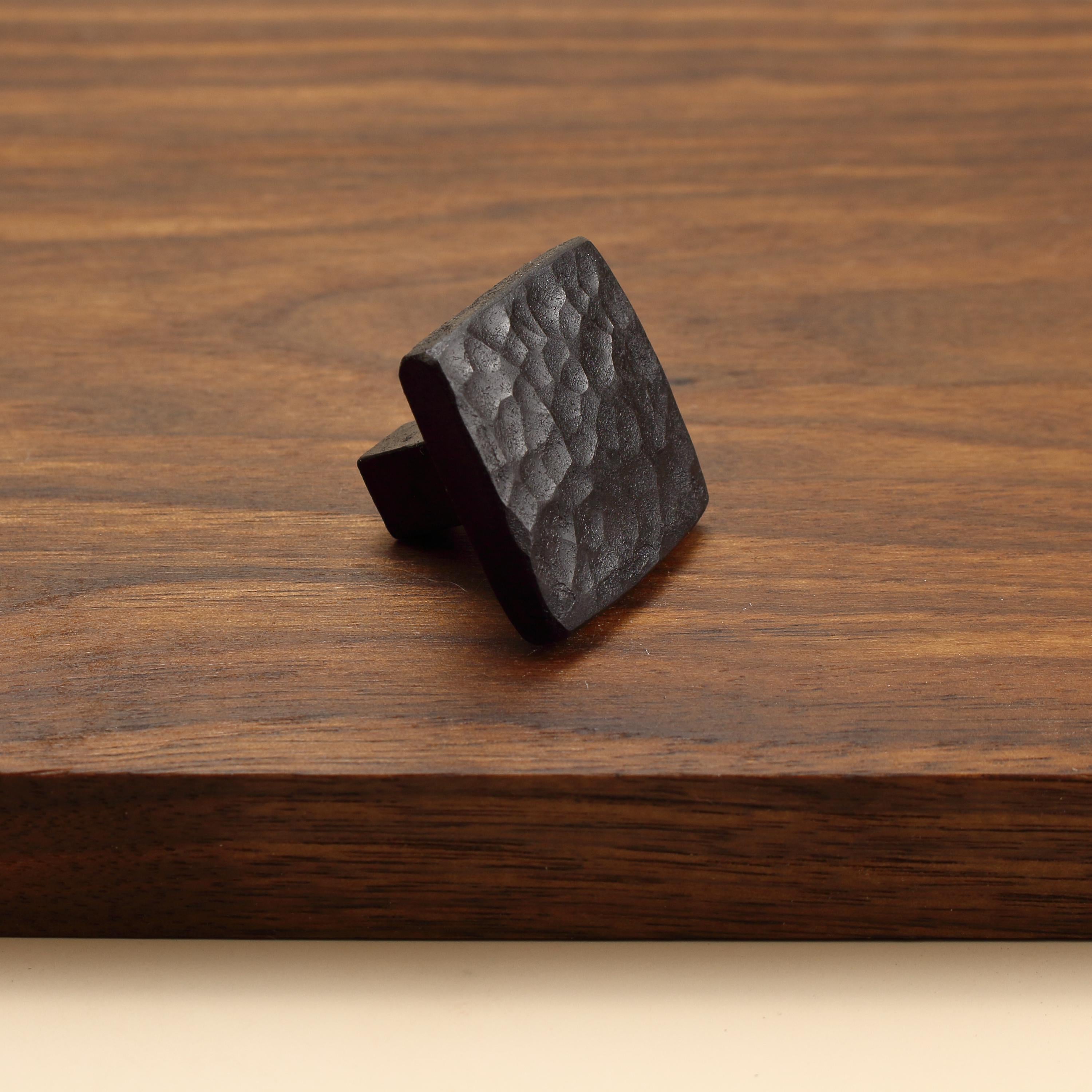 Square Stippled Knob - Blackened - Individual