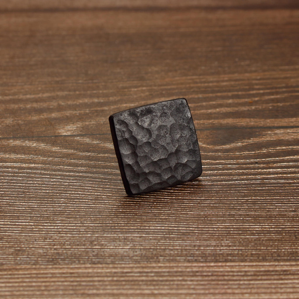 Square Stippled Knob - Blackened - Individual