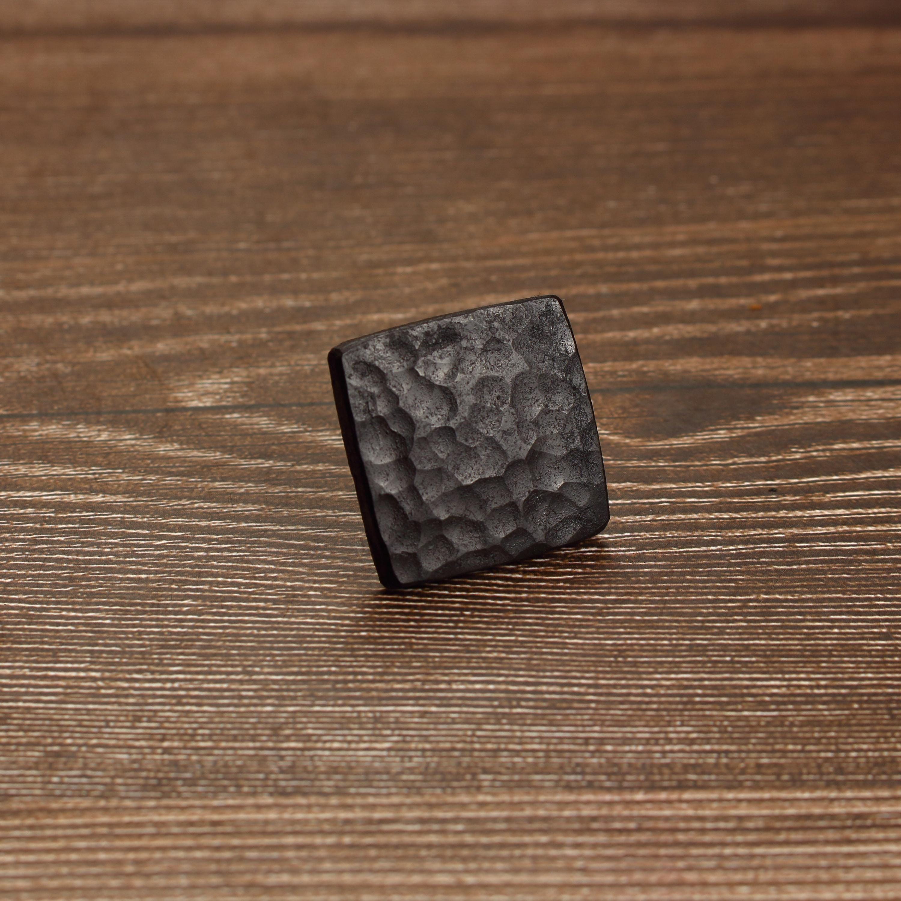 Square Stippled Knob - Blackened - Individual