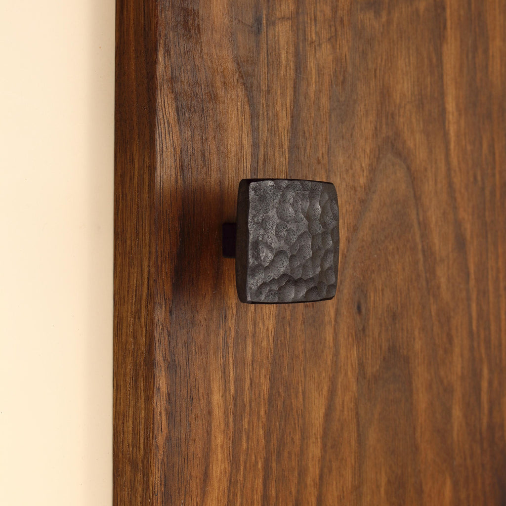 Square Stippled Knob - Blackened - Individual