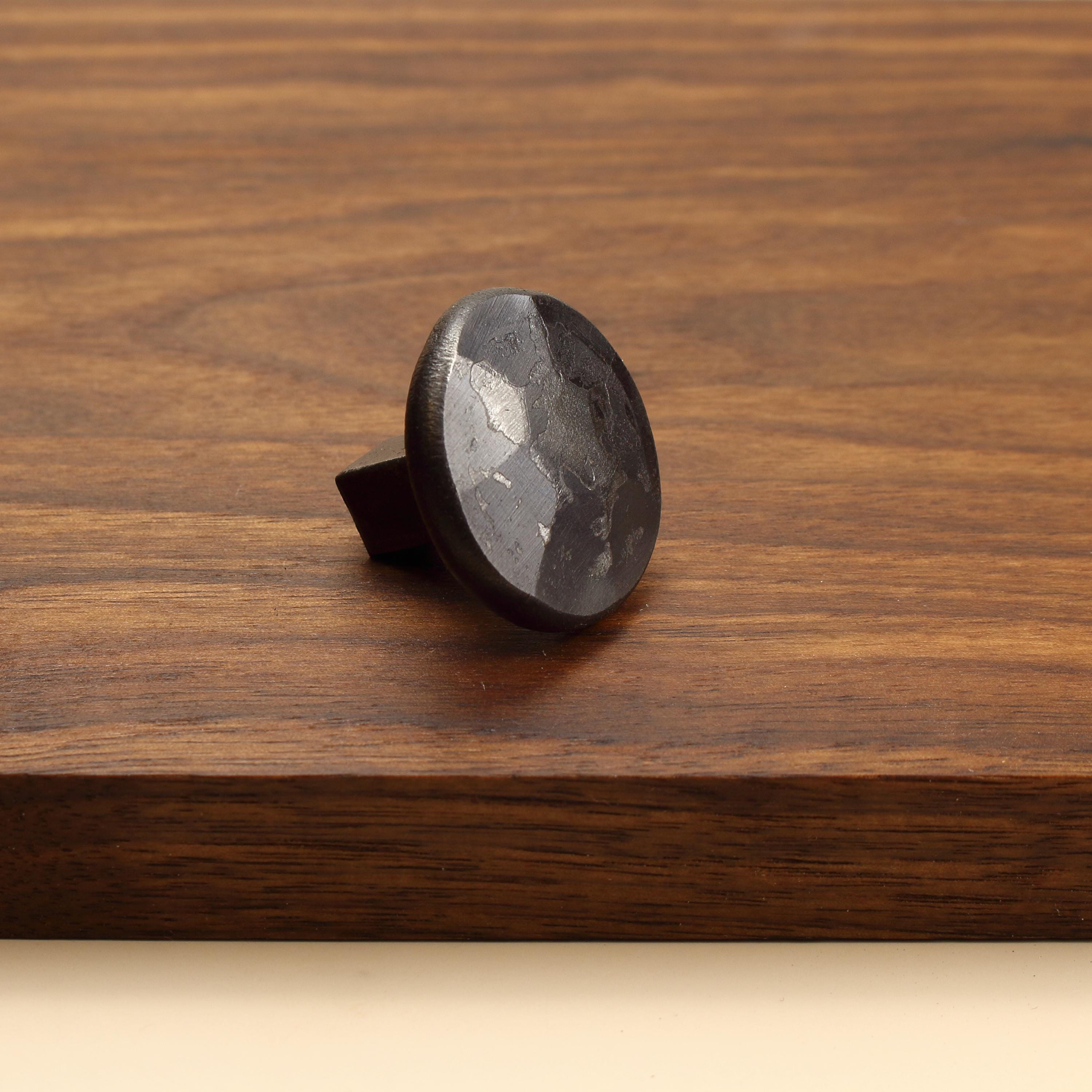 Round Hammered Knob - Brushed - Individual