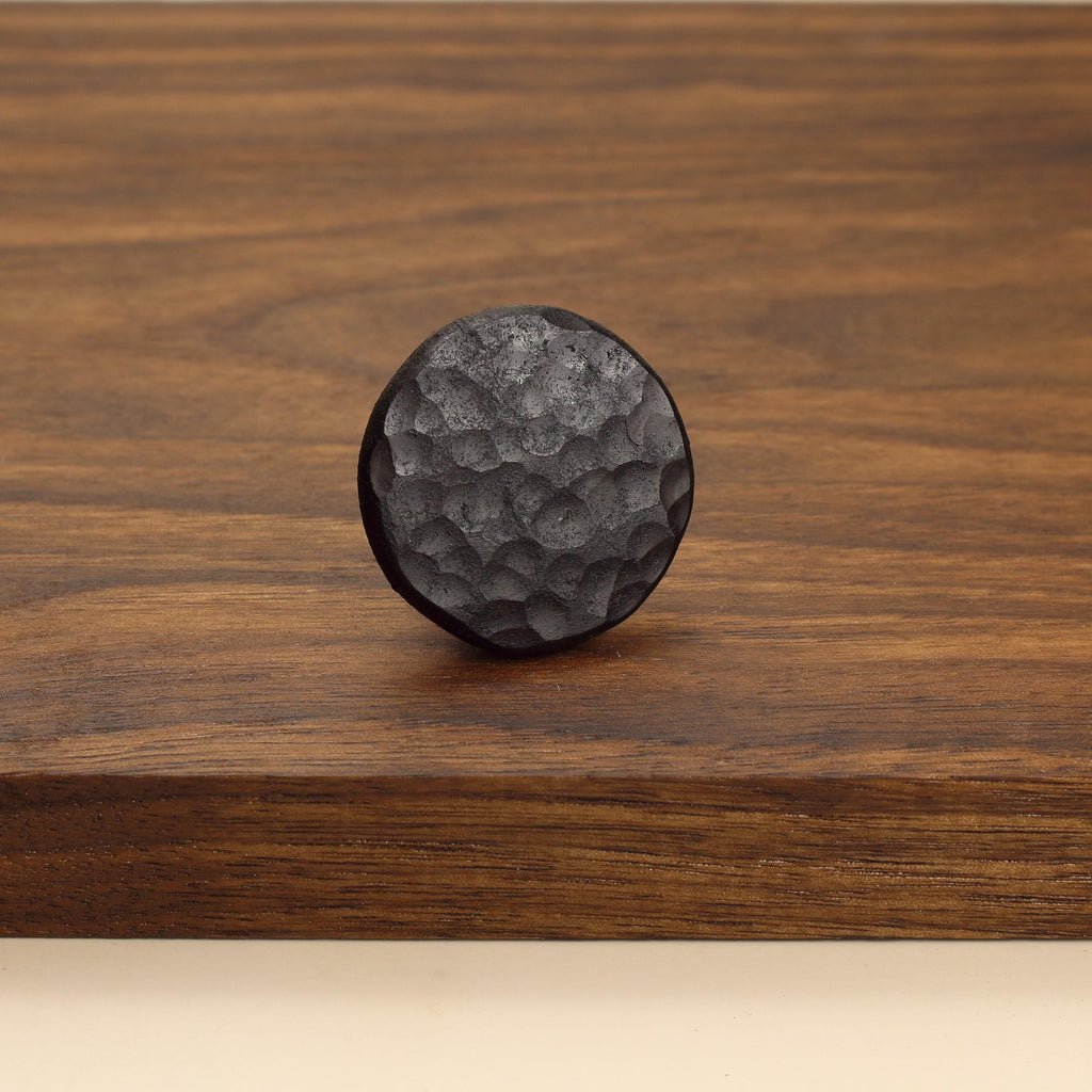 Round Stippled Knob - Blackened - Individual