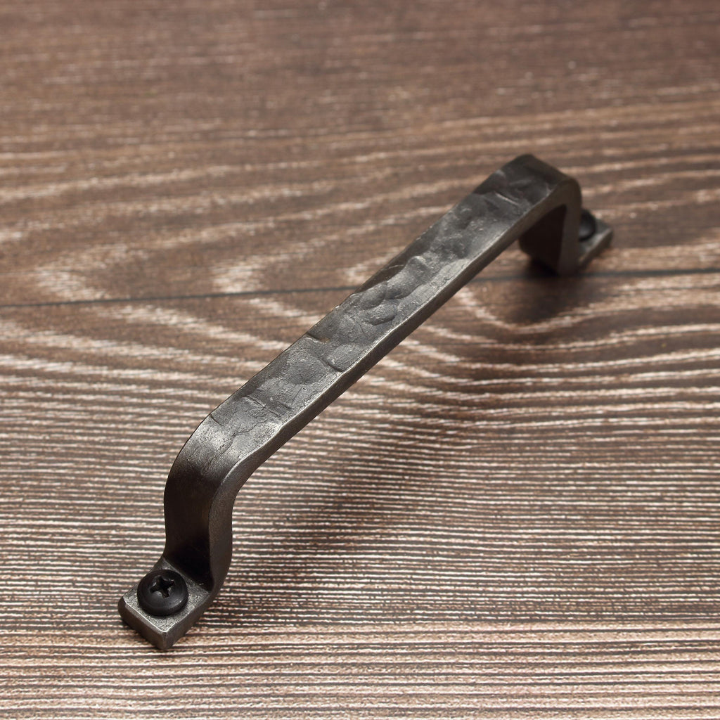 Hammered Barn Door Style Cabinet Pull - 1/2" Wide - Brushed - Individual