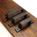 Hammered Barn Door Style Cabinet Pull  - 1" Wide - Blackened - Individual