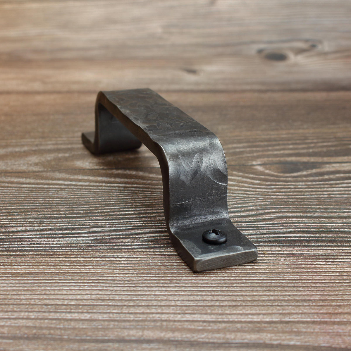 Hammered Barn Door Style Cabinet Pull - 1" Wide - Brushed - Individual