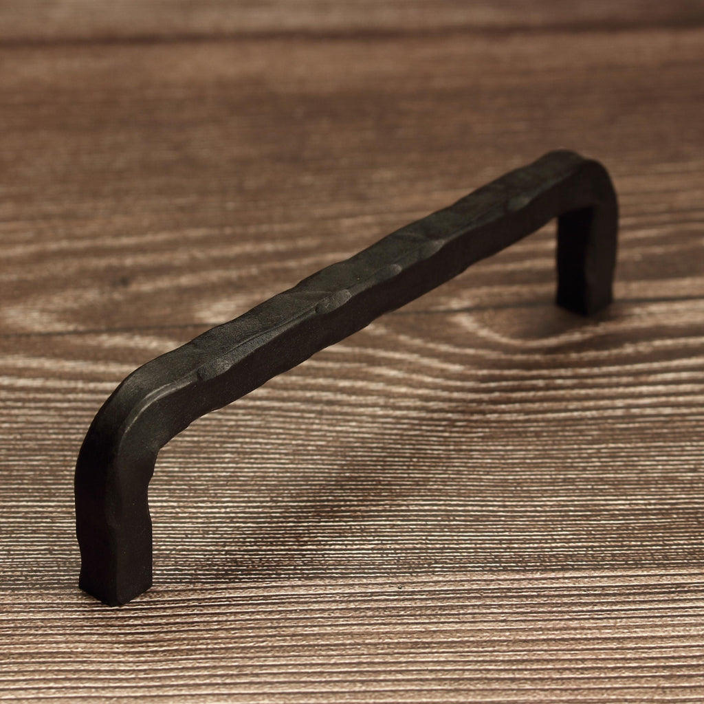 Hammered Square Threaded Cabinet Pull - Blackened - Individual