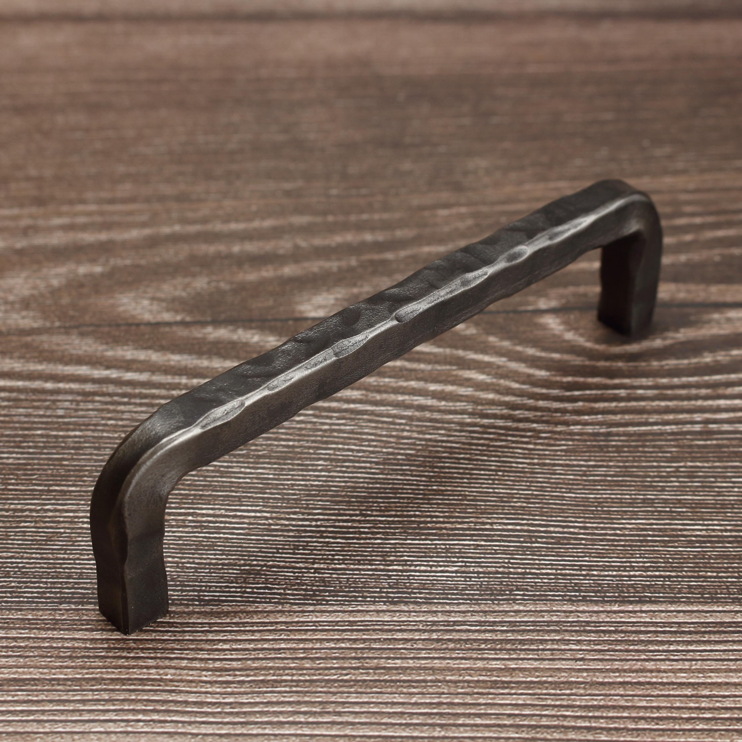 Hammered Square Threaded Cabinet Pull - Brushed - Individual