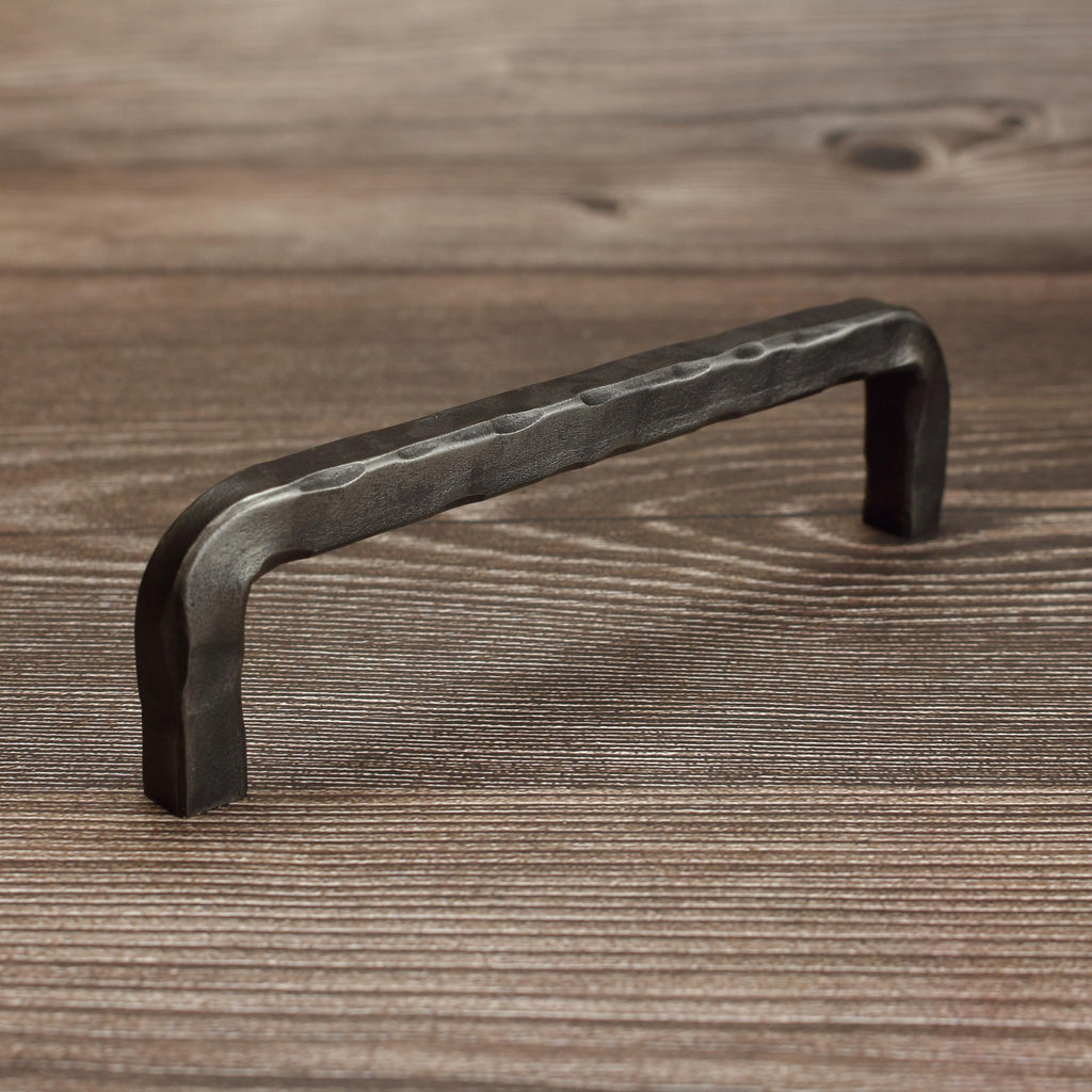 Hammered Square Threaded Cabinet Pull - Brushed - Individual