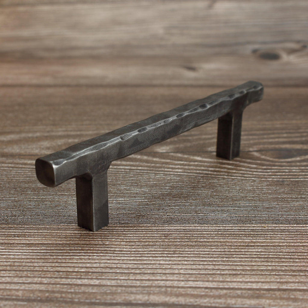 Hammered Square Stem Cabinet Pull - Brushed - Individual