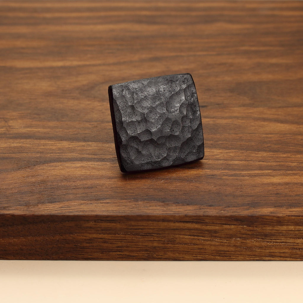 Square Stippled Knob - Blackened - Individual