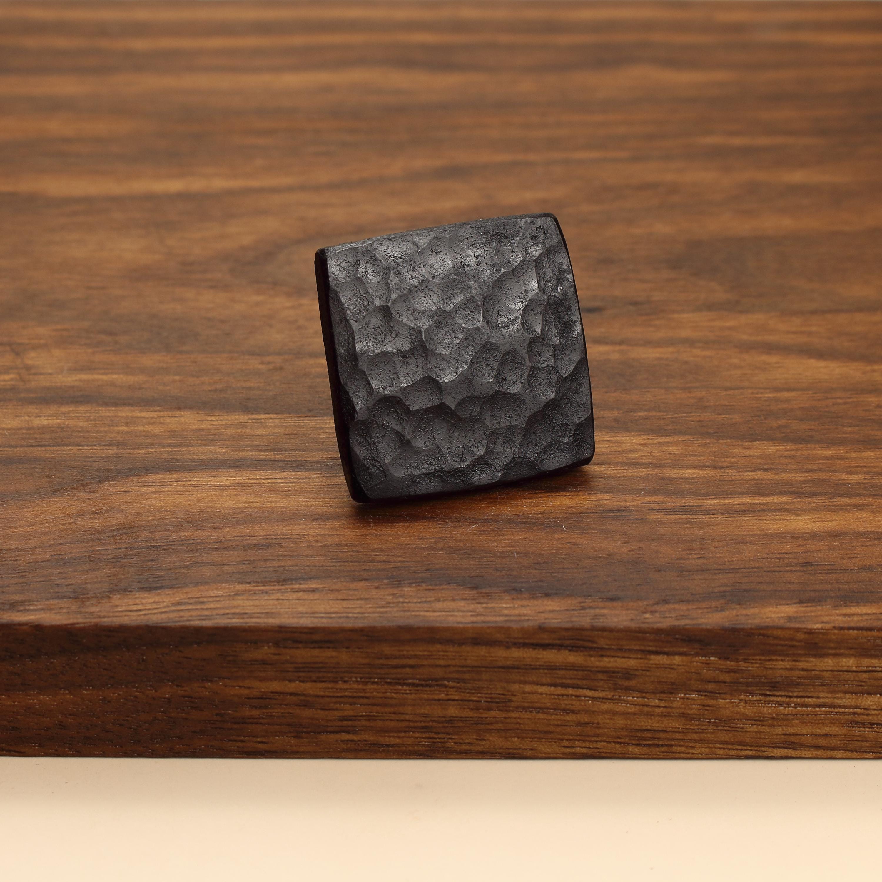 Square Stippled Knob - Blackened - Individual