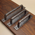 Hammered Backplate Cabinet Pull - Brushed - Individual