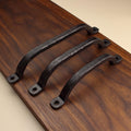 Hammered Square Arch Cabinet Pull - Blackened - Individual
