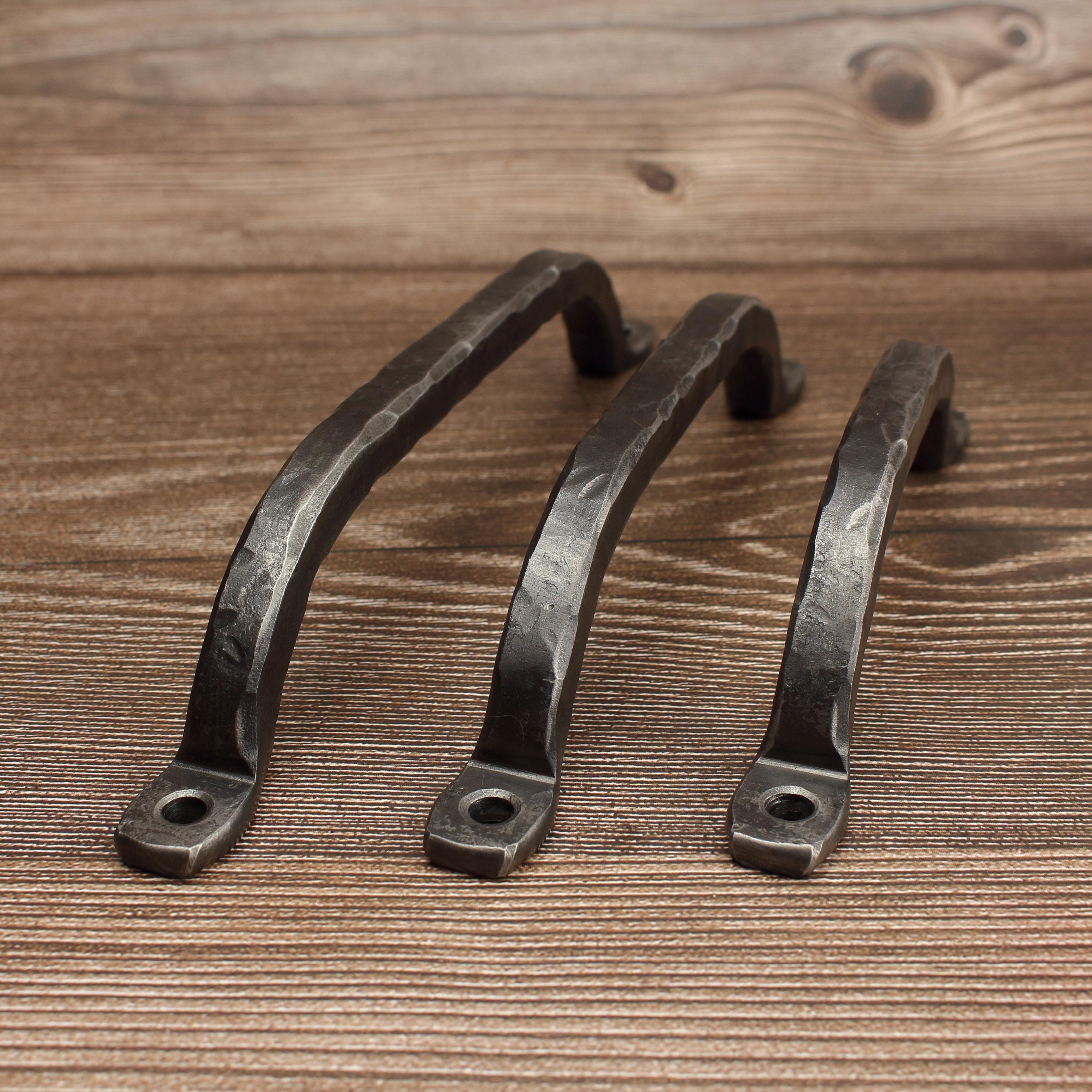 Hammered Square Arch Cabinet Pull - Brushed - Individual