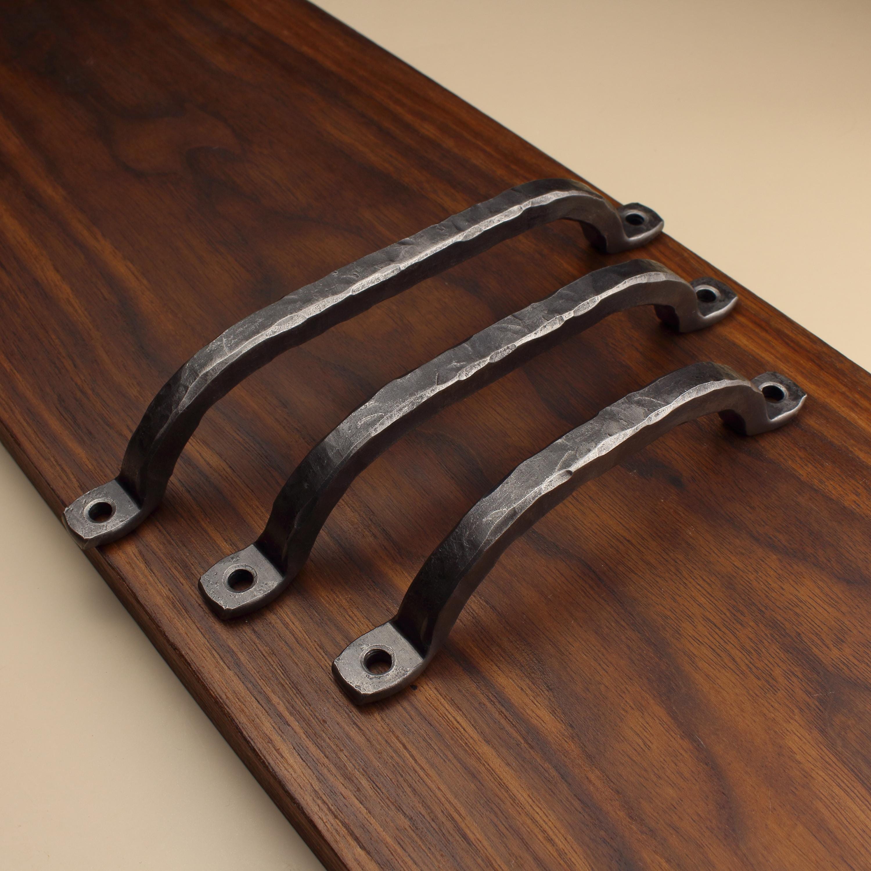Hammered Square Arch Cabinet Pull - Brushed - Individual