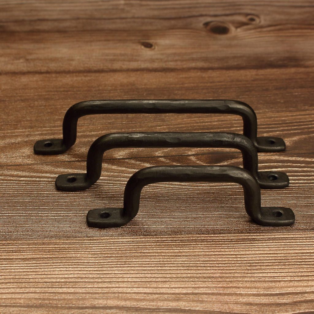 Hammered Round Foot Cabinet Pull - Blackened - Individual