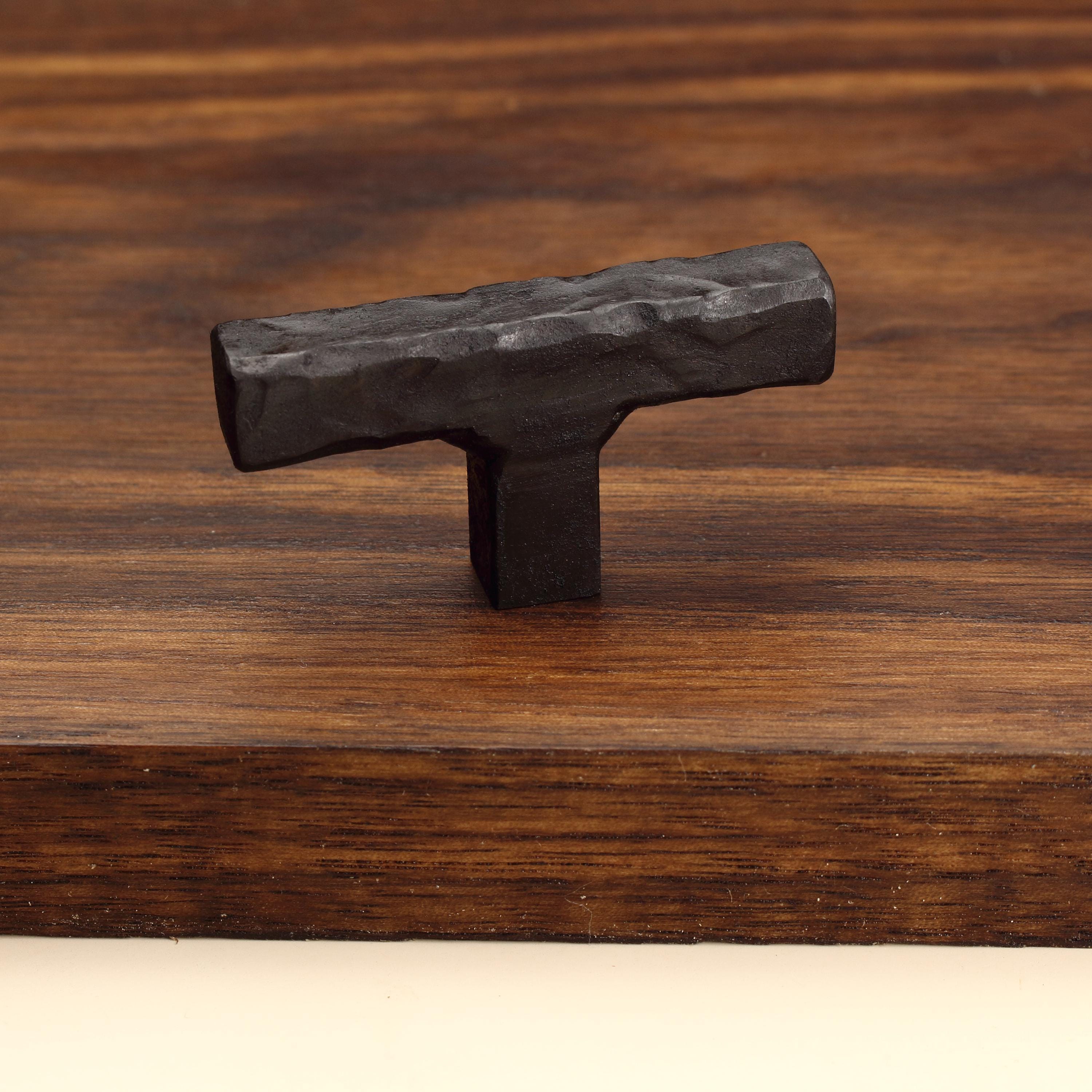 Hammered Square Tee Knob - Blackened - Individual