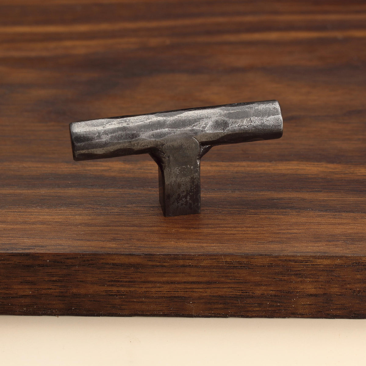 Hammered Round Tee Knob - Brushed - Individual