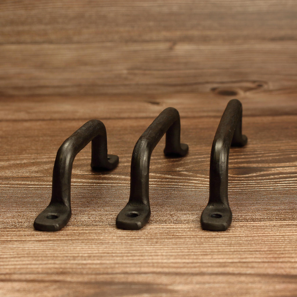 Hammered Round Foot Cabinet Pull - Blackened - Individual