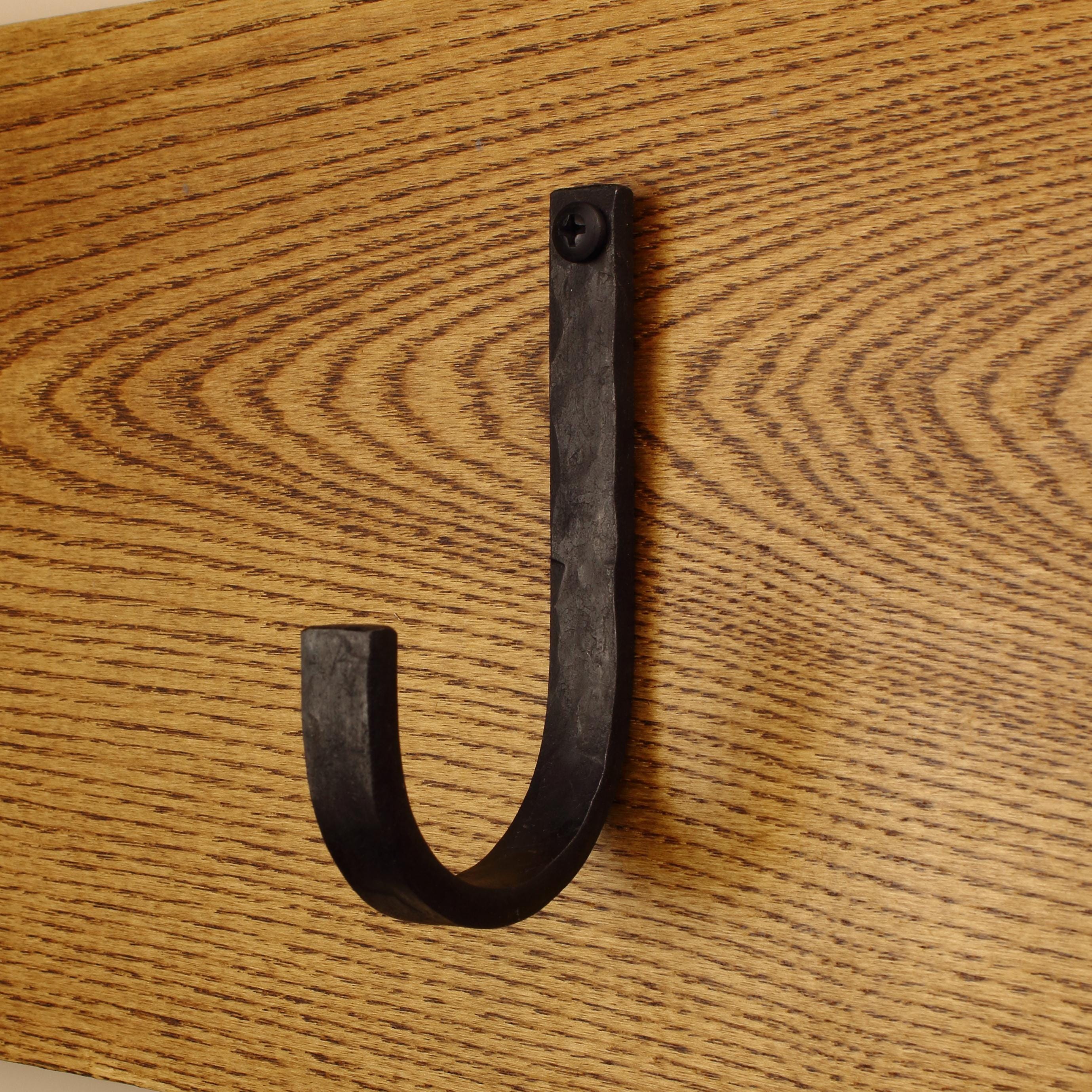 Hammered Flat Curved Hook - 1/2" Wide - Individual