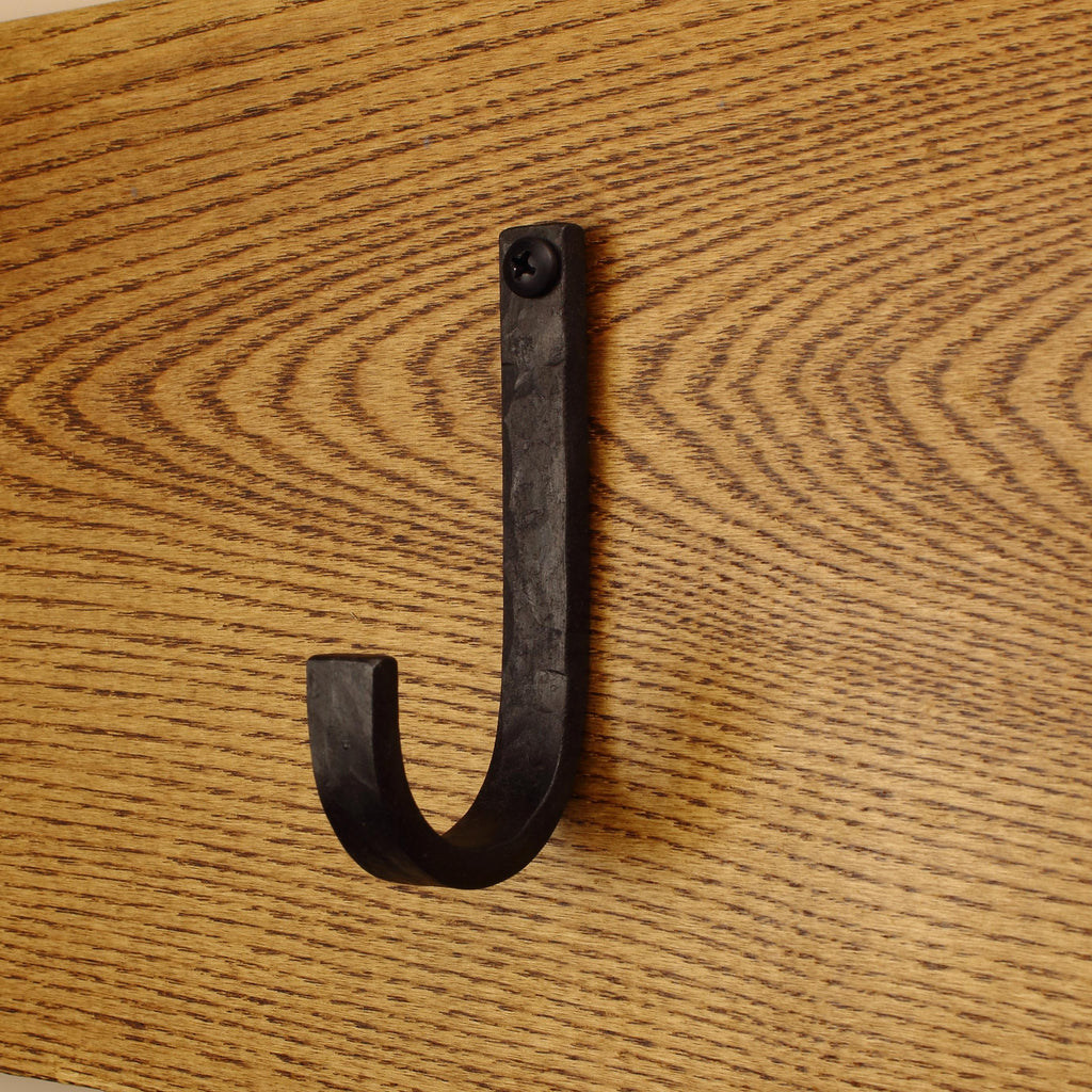 Hammered Flat Curved Hook - 1/2" Wide - Individual