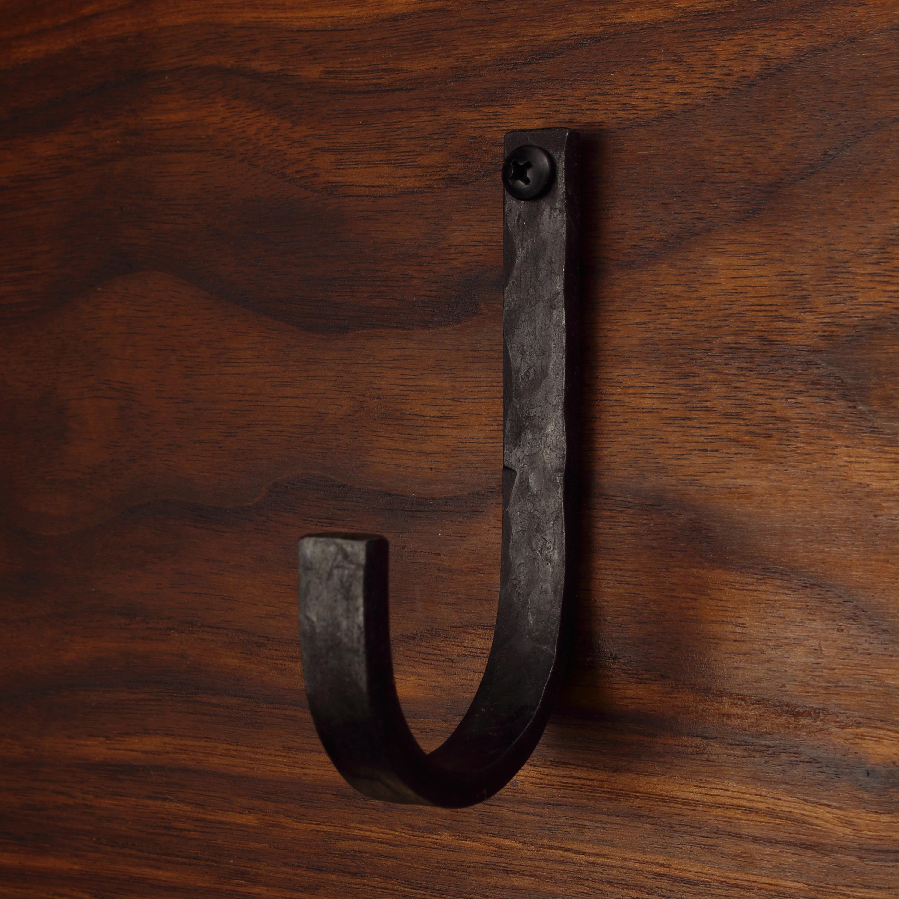 Hammered Flat Curved Hook - 1/2" Wide - Individual