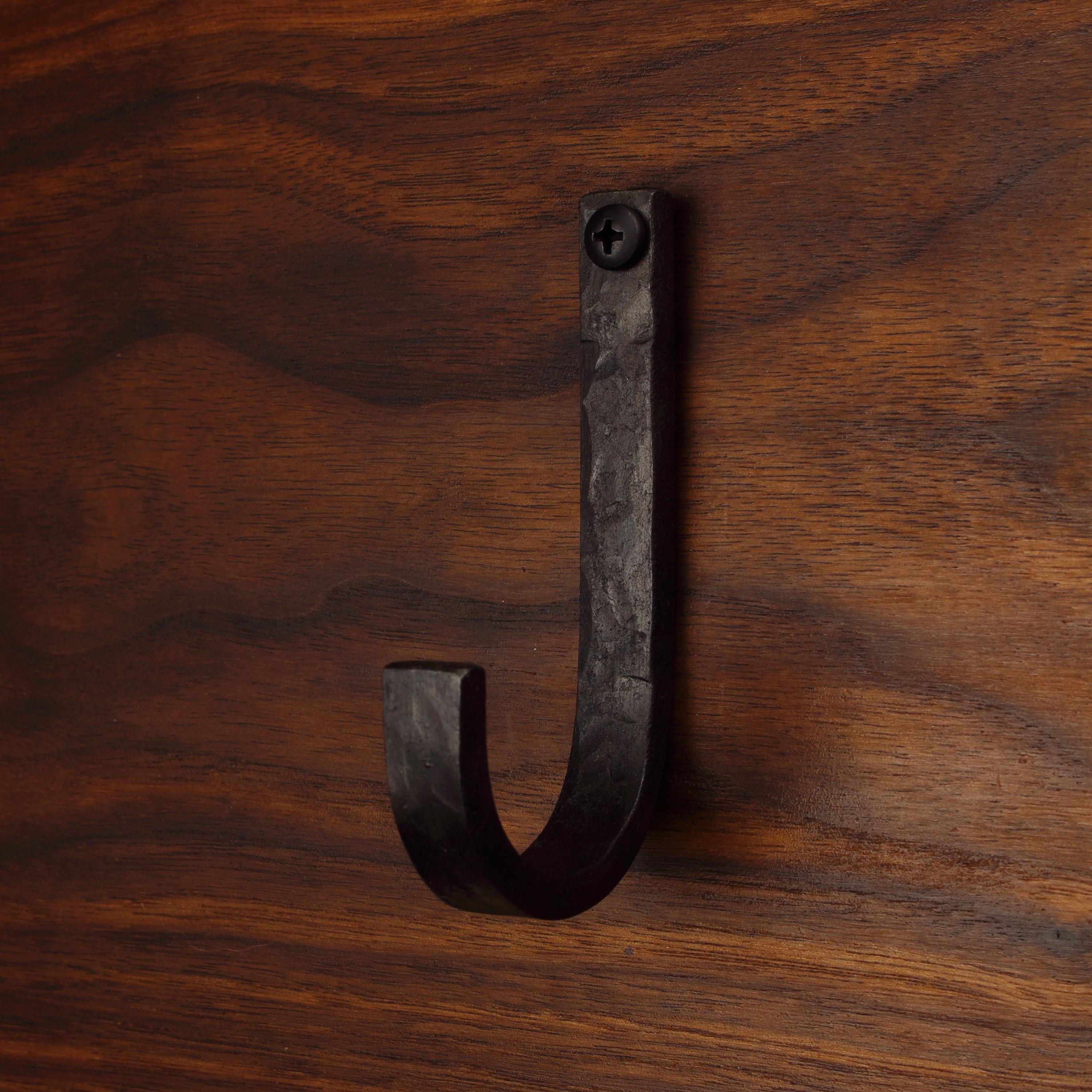 Hammered Flat Curved Hook - 1/2" Wide - Individual