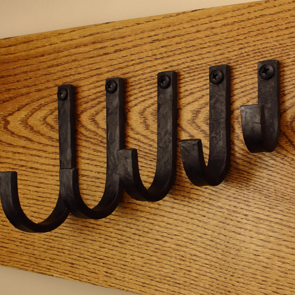 Hammered Flat Curved Hook - 1/2" Wide - Individual