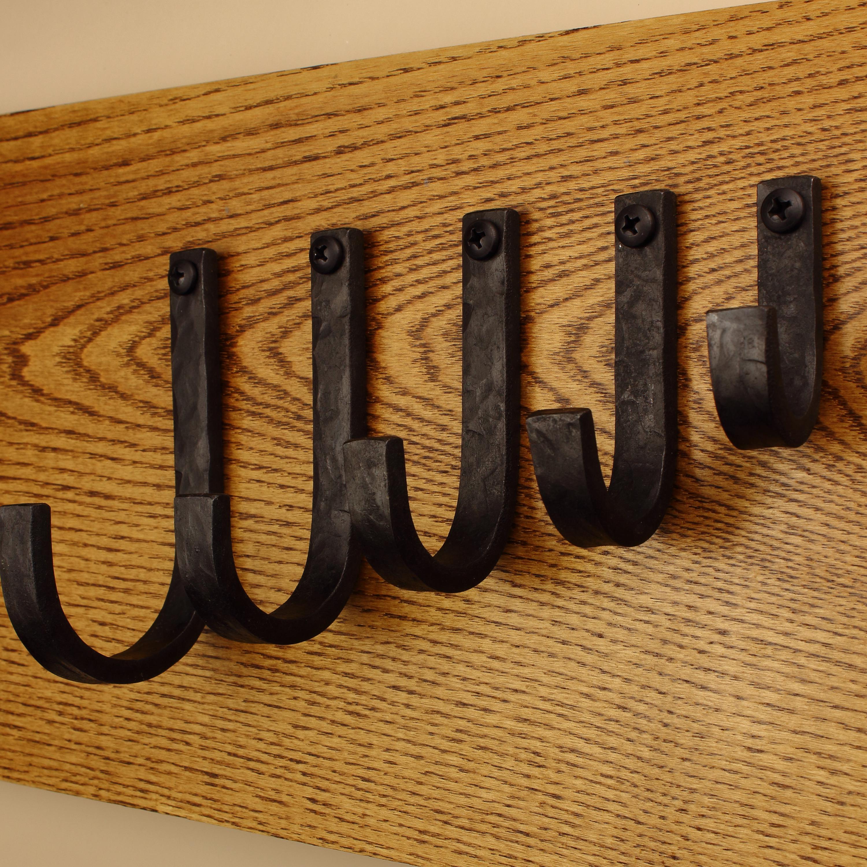 Hammered Flat Curved Hook - 1/2" Wide - Individual