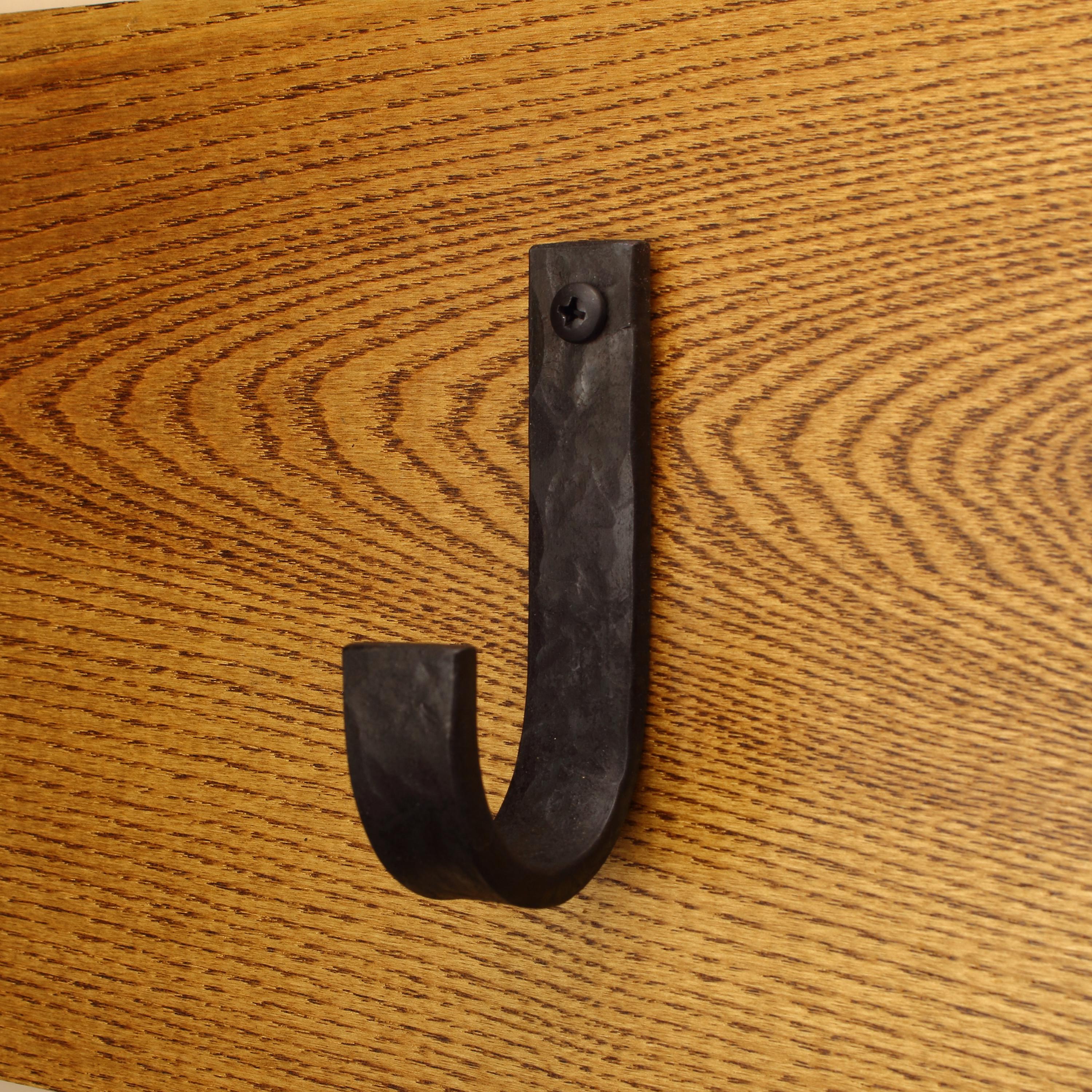 Hammered Flat Curved Hook - 3/4" Wide - Individual