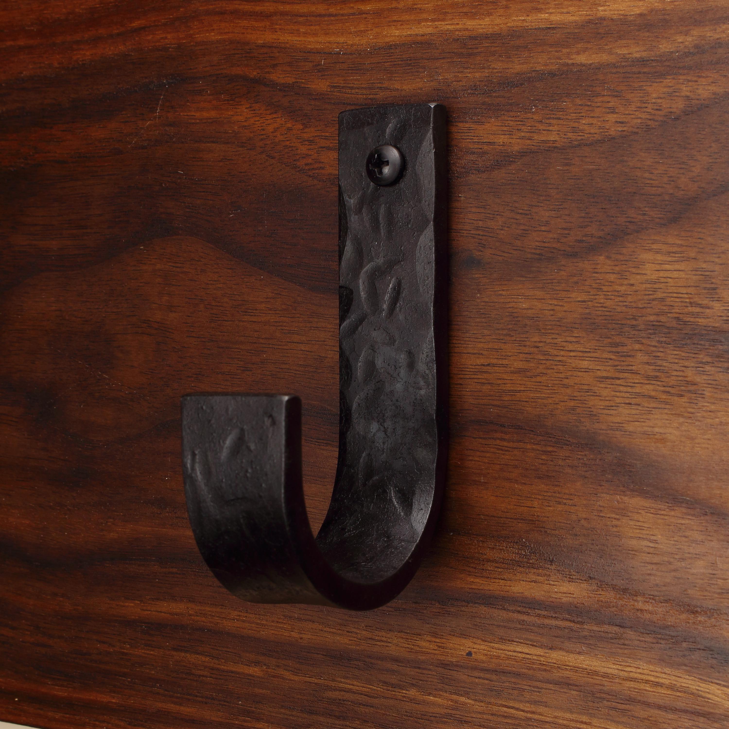 Hammered Flat Curved Hook - 1" Wide - Individual