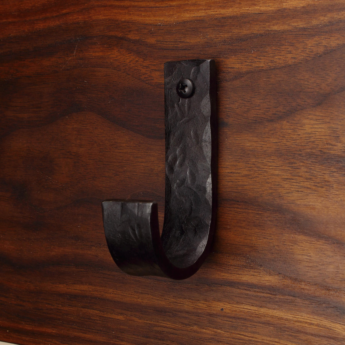 Hammered Flat Curved Hook - 1" Wide - Individual