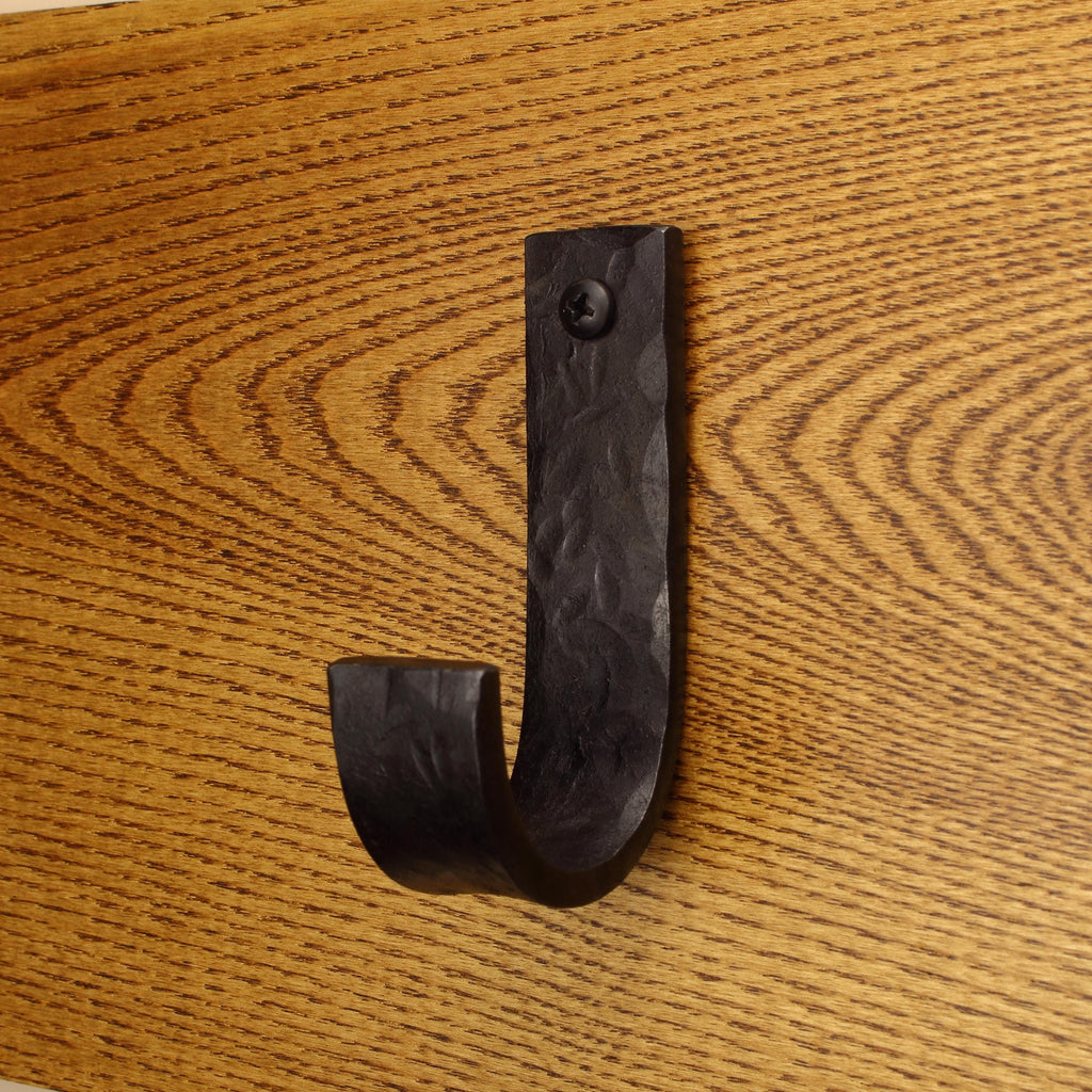 Hammered Flat Curved Hook - 1" Wide - Individual