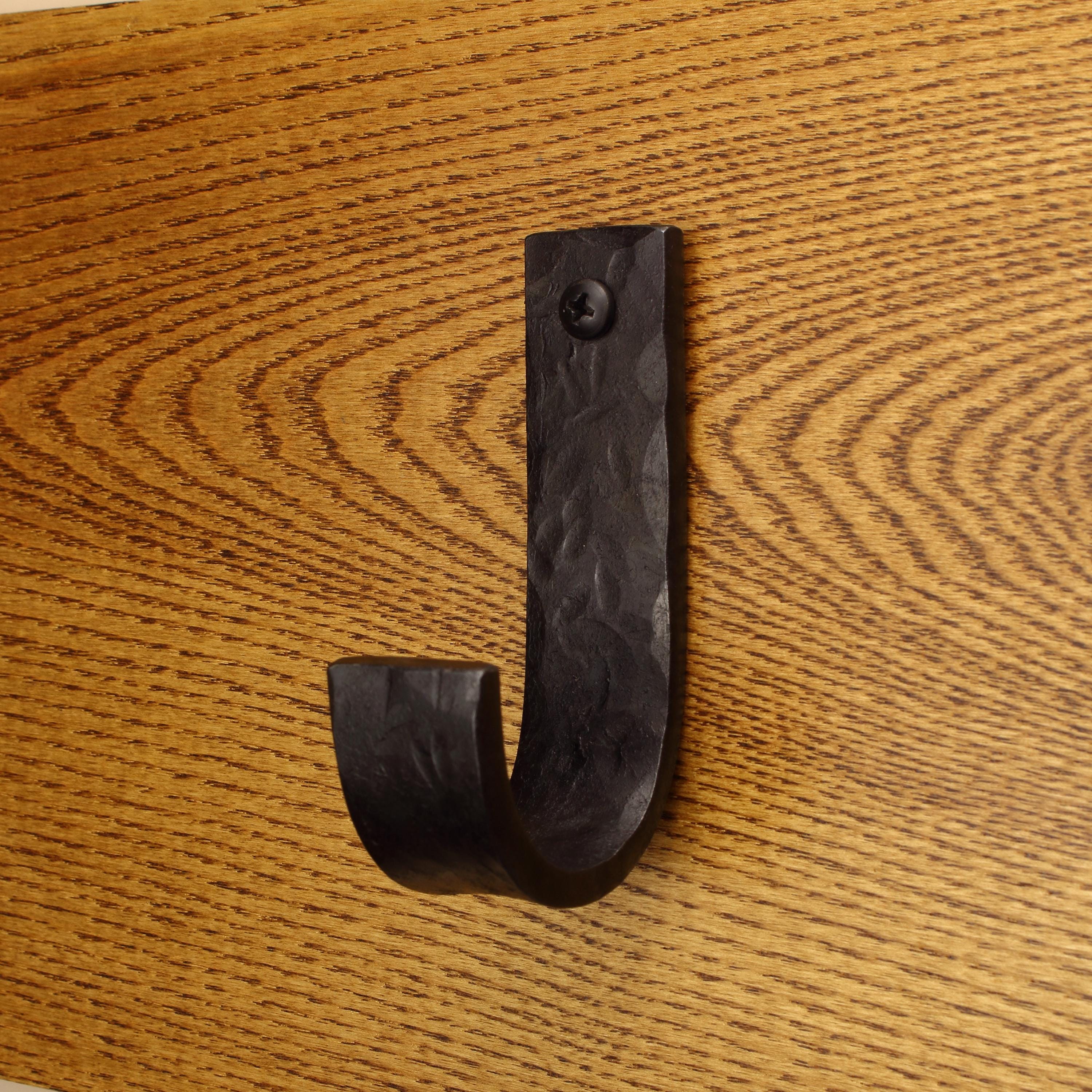 Hammered Flat Curved Hook - 1" Wide - Individual