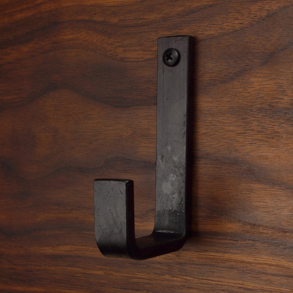 Flat Bent Hook - 3/4" Wide - Blackened - Individual