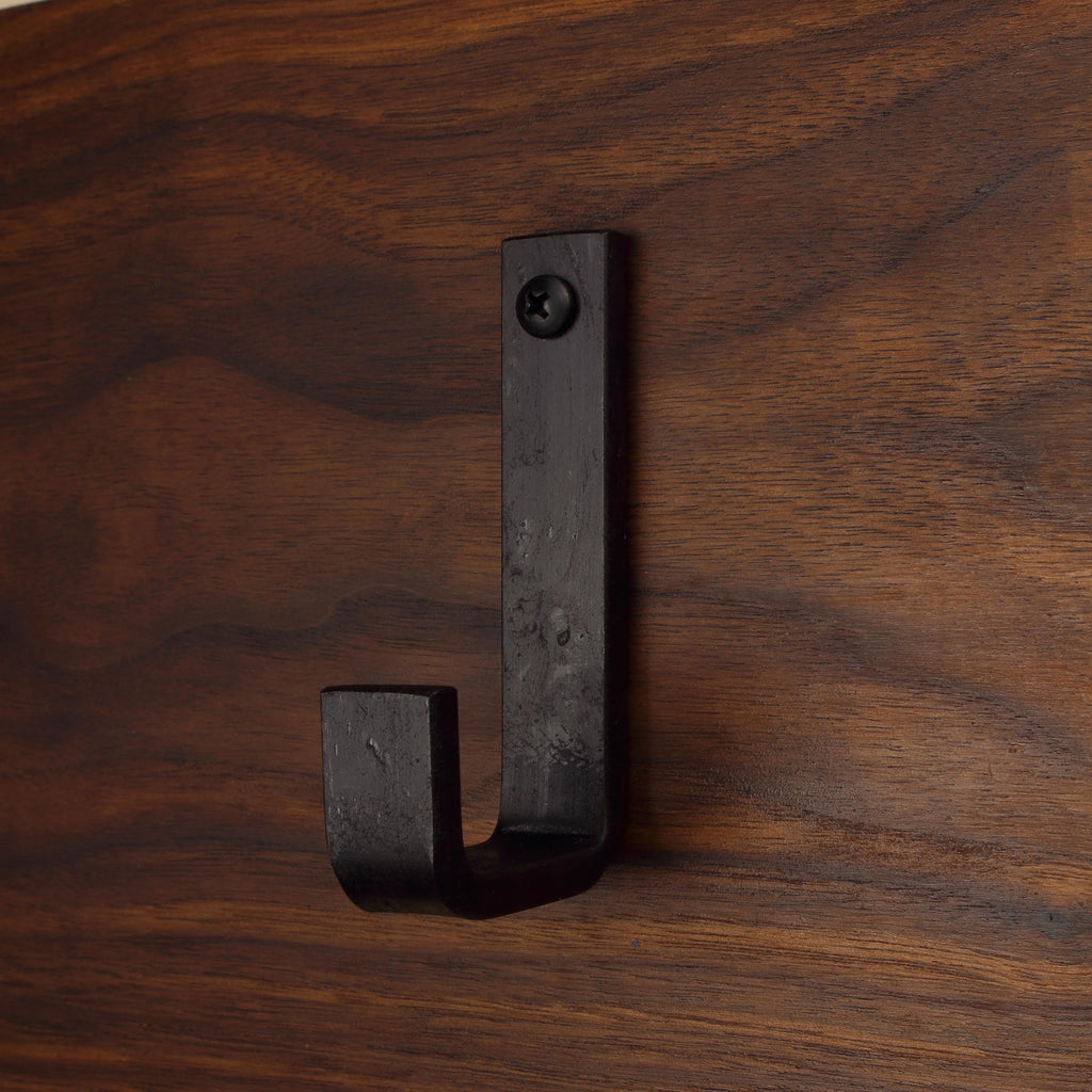 Flat Bent Hook - 3/4" Wide - Blackened - Individual